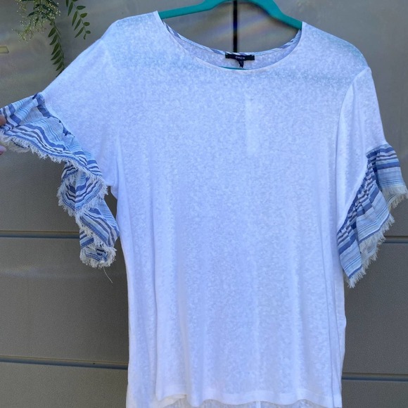 Drew Flutter Sleeve Linen cotton Blouse NEW Size medium` - Picture 3 of 6